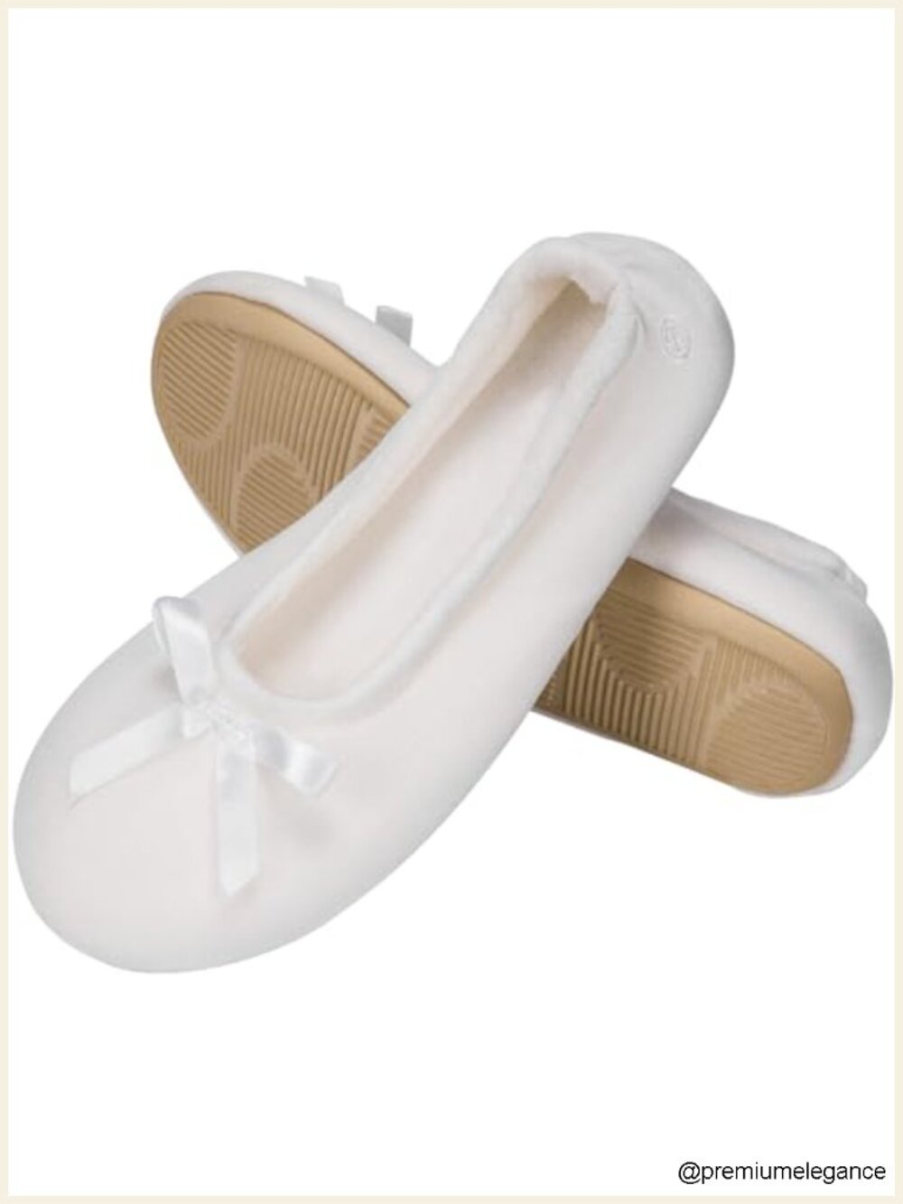 Satin Memory Foam Ballerina Slippers with Non-slip Rubber Sole